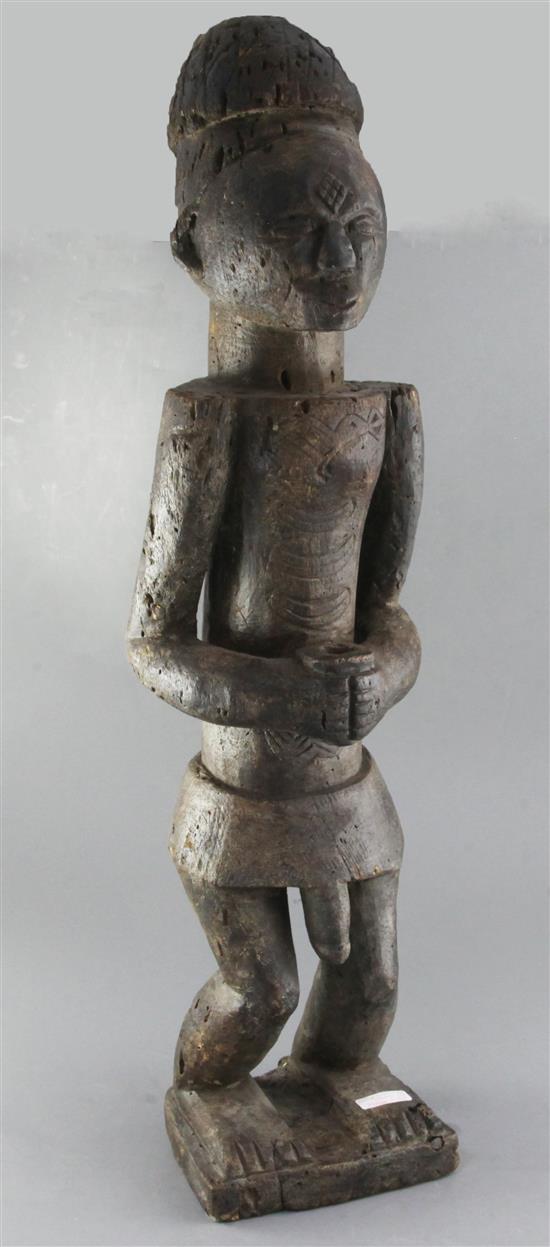 A Pende People carved wood ancestor figure, 70cm